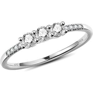 Women's White Gold Plated Round Cut Moissanite Diamond Solitaire Claw Knife Ring